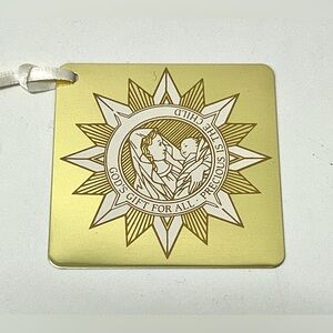 1980s Vtg ‘GOD’S GIFT TO ALL - PRECIOUS IS THE CHILD’ Metal Christmas Ornament